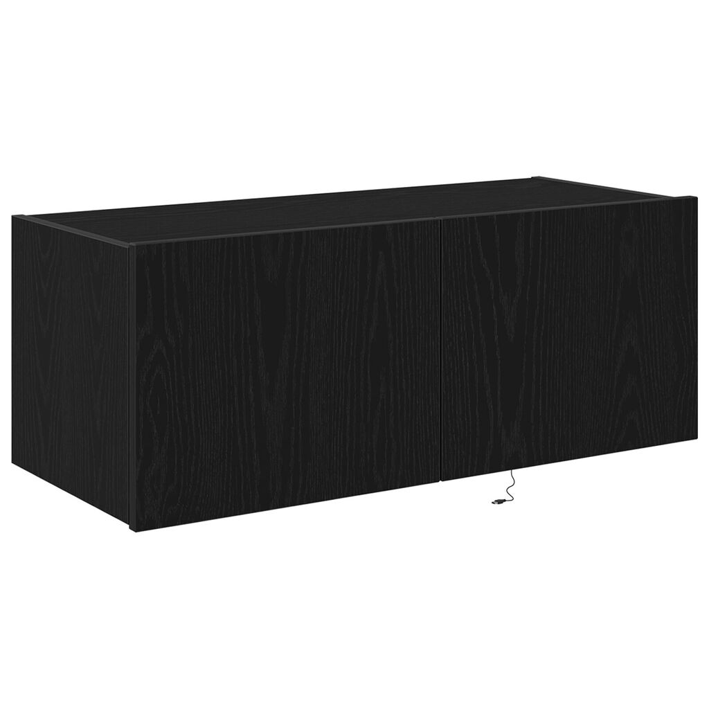VidaXL Κάβας τηλεόρασης με LED φώτα Μαύρη Δρυς 80x35x31 εκ.