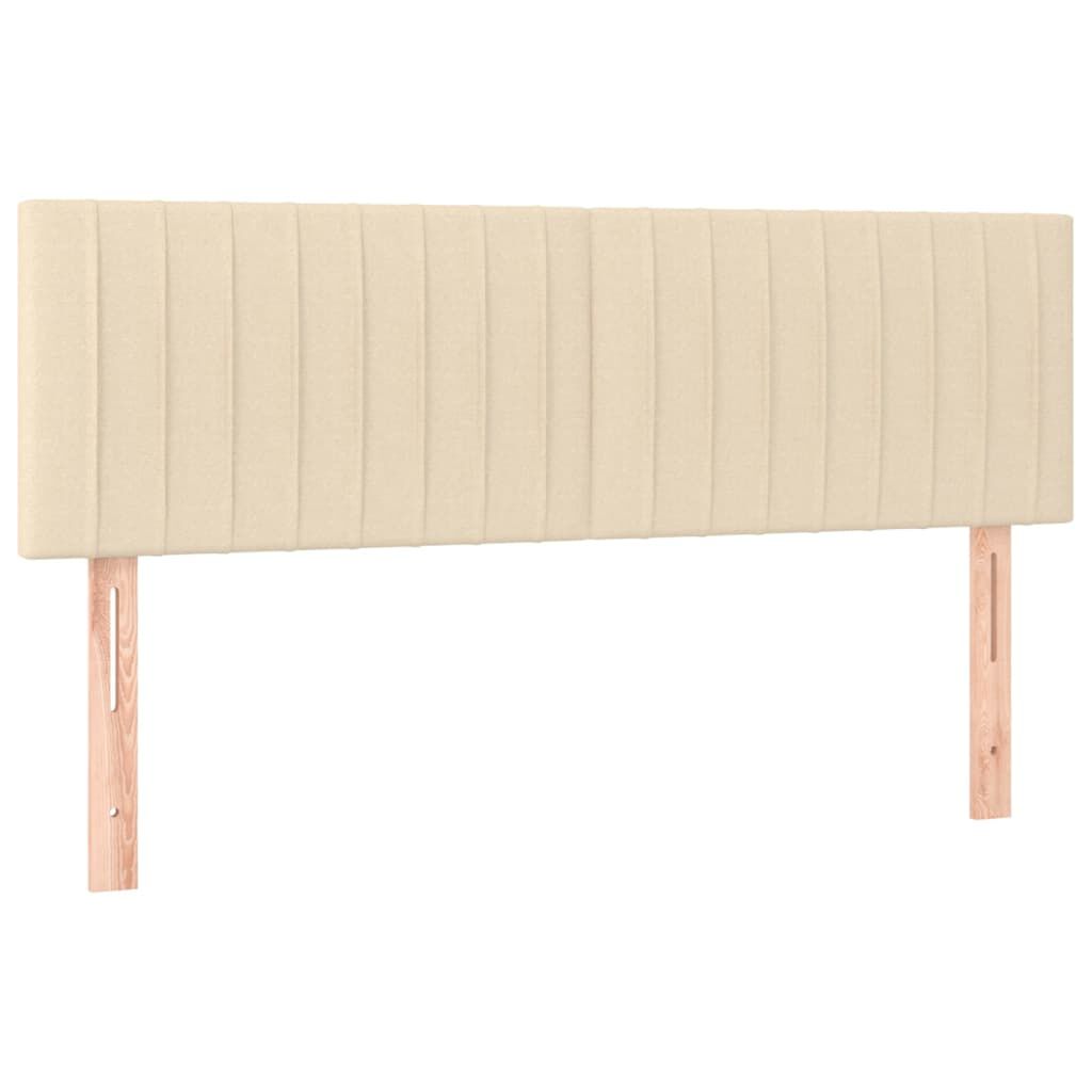 vidaXL Κρεβάτι Boxspring με Στρώμα & LED Κρεμ 140x200 εκ. Υφασμάτινο