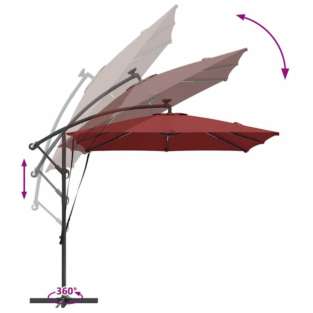 vidaXL Ομπρέλα Cantilever Banana Τερακότα 249 x 249 x 250 εκ.