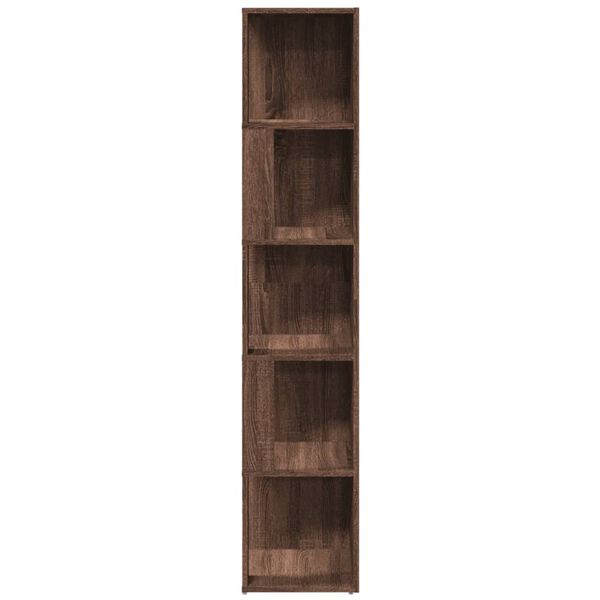 vidaXL Γωνιακό Έπιπλο Καφέ δρυς 33x33x164,5 εκ. από Επεξεργ. Ξύλο