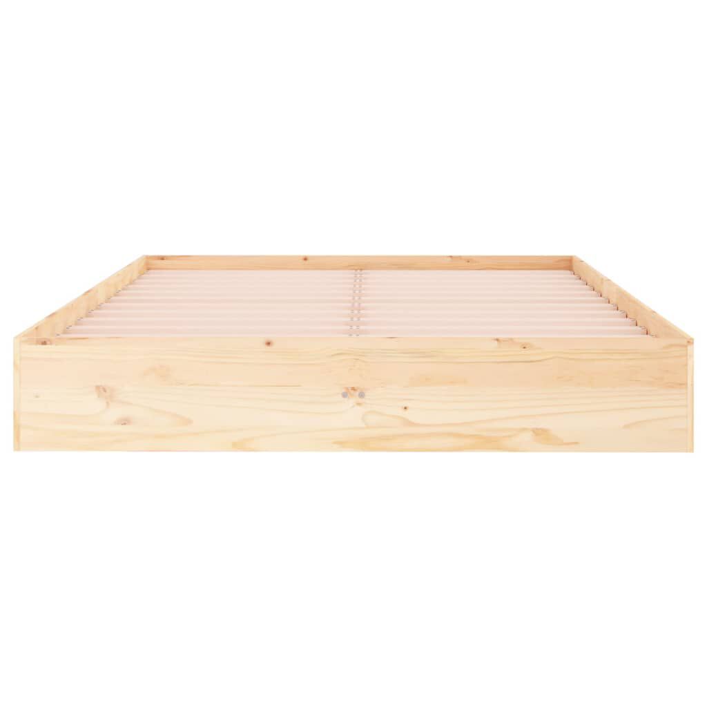 vidaXL Πλαίσιο Κρεβατιού 135 x 190 εκ. από Μασίφ Ξύλο Double