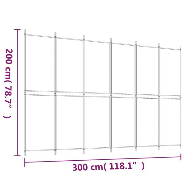 vidaXL Διαχωριστικό Δωματίου με 6 Πάνελ Καφέ 300x200 εκ. από Ύφασμα