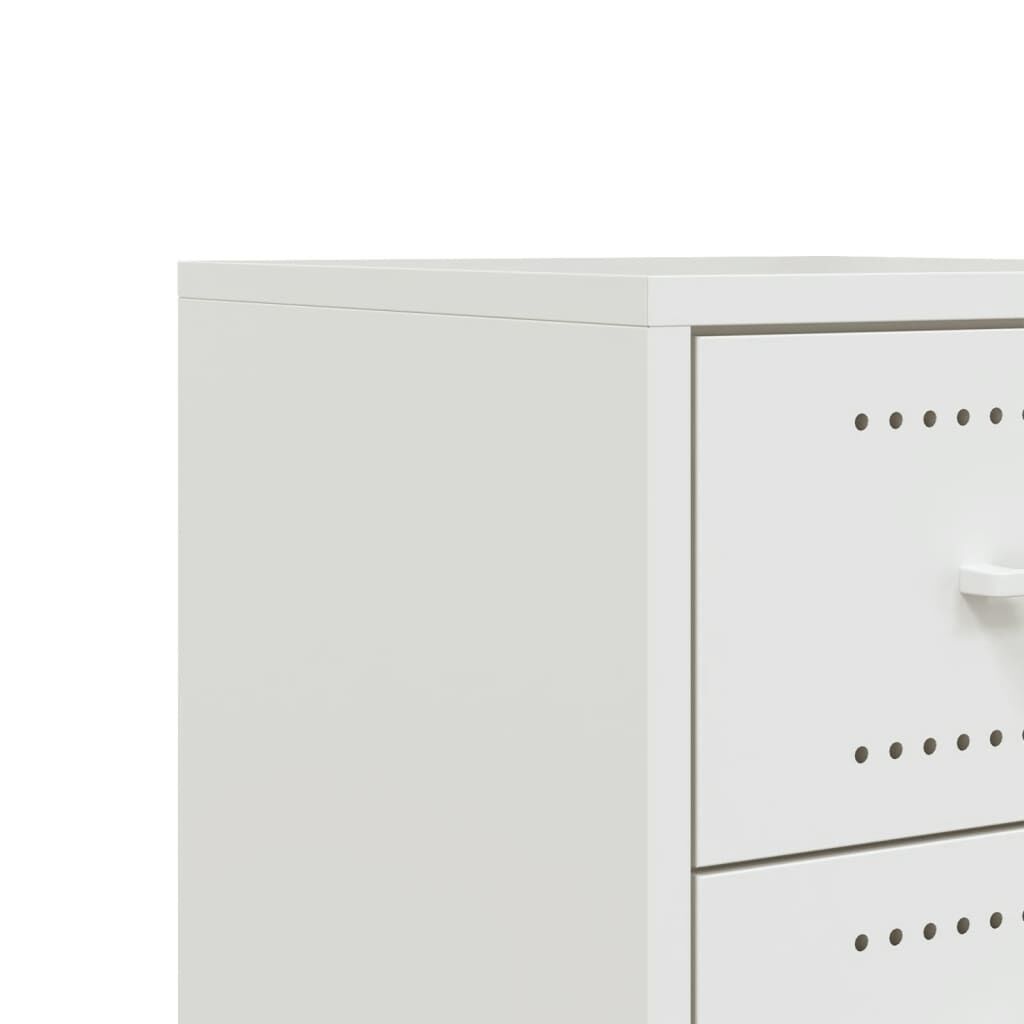 vidaXL Κομοδίνα 2 τεμ. Λευκό 36x39x43,5 εκ. από Χάλυβα