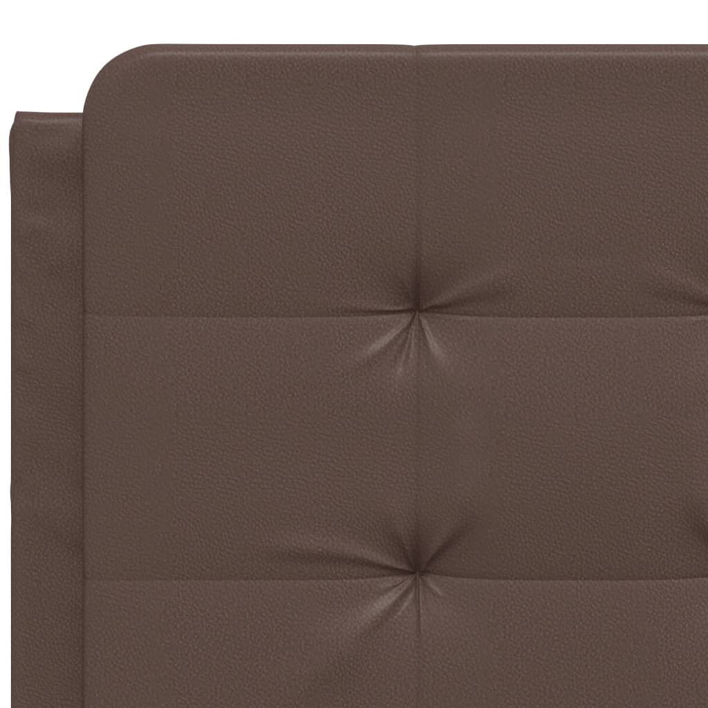 vidaXL Κρεβάτι με Στρώμα Καφέ 140x200εκ. από Συνθετικό Δέρμα