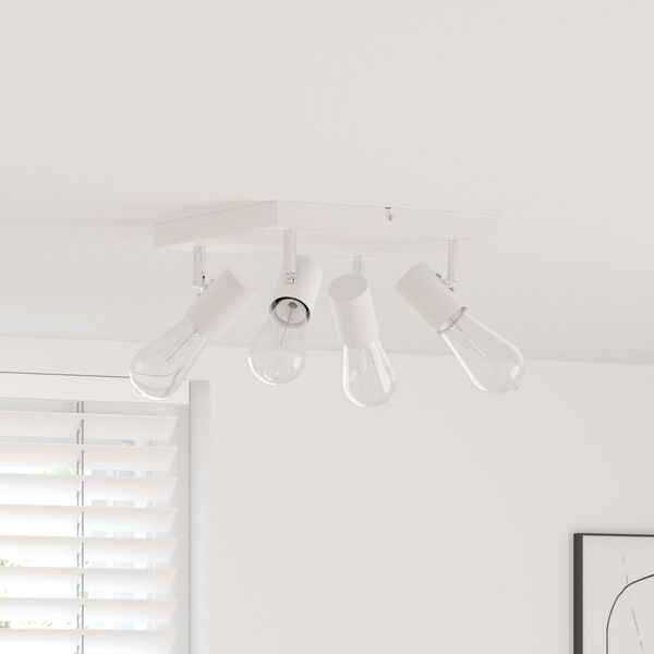 vidaXL Ceiling Spotlight 4 Way Adjustable Λευκό E27