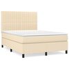 vidaXL &Kappa;&rho;&epsilon;&beta;ά&tau;&iota; Boxspring &mu;&epsilon; &Sigma;&tau;&rho;ώ&mu;&alpha; &Kappa;&rho;&epsilon;&mu; 140x190 &epsilon;&kappa;. &Upsilon;&phi;&alpha;&sigma;&mu;ά&tau;&iota;&nu;&omicron;