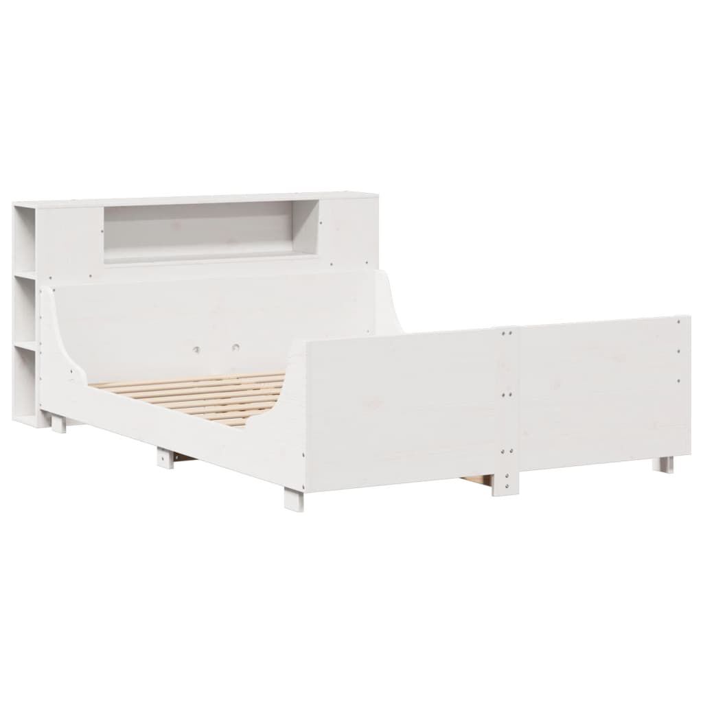 vidaXL Σκελετός Κρεβ. Χωρίς Στρώμα Λευκό 135x190 εκ Μασίφ Πεύκο