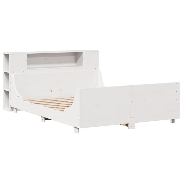 vidaXL Σκελετός Κρεβ. Χωρίς Στρώμα Λευκό 135x190 εκ Μασίφ Πεύκο