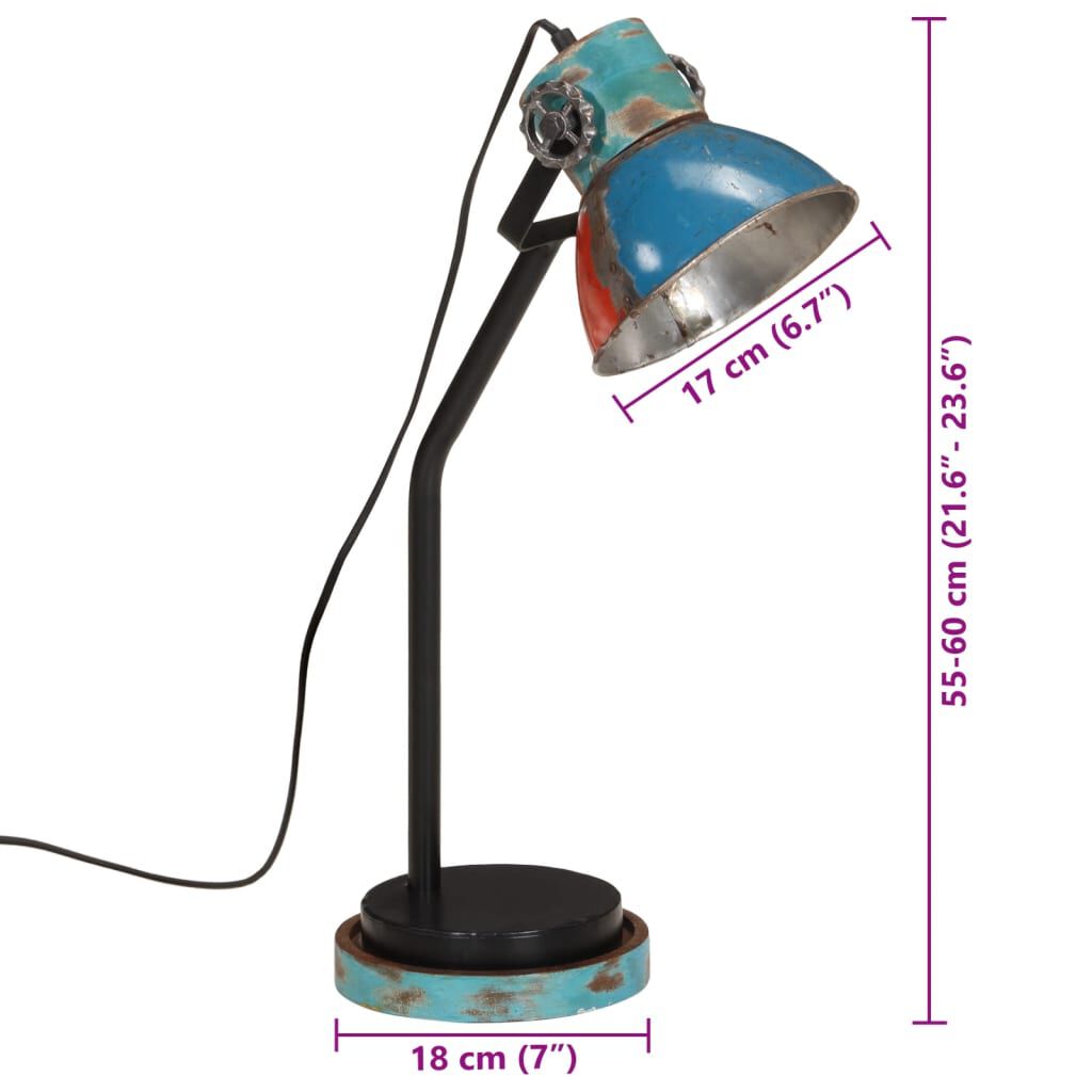 vidaXL Φωτιστικό Γραφείου 25 W Πολύχρωμο 18x18x60 εκ. Ε27