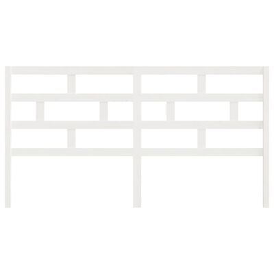 vidaXL Κεφαλάρι κρεβατιού Λευκό 206x4x100 εκ. από Μασίφ Ξύλο Πεύκου