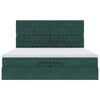 vidaXL Οθωμανικό κρεβάτι με στρώματα Σκούρο πράσινο 200x200cm Velvet
