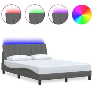 vidaXL Σκελετός Κρεβατιού Χωρίς Στρώμα Hanko Σκ. Γκρι 120x200 εκ. Υφασμάτινο