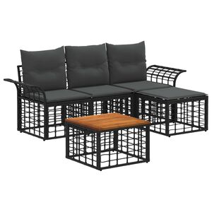 vidaXL &Sigma;&epsilon;&iota;&rho;ά &Kappa;&alpha;&nu;&alpha;&pi;έ &Epsilon;&xi;&omega;&tau;&epsilon;&rho;&iota;&kappa;&omicron;ύ 5 pcs &Mu;&alpha;ύ&rho;&omicron; &kappa;&alpha;&iota; &Sigma;&kappa;&omicron;ύ&rho;&omicron; &Gamma;&kappa;&rho;ί&zeta;&omicron;