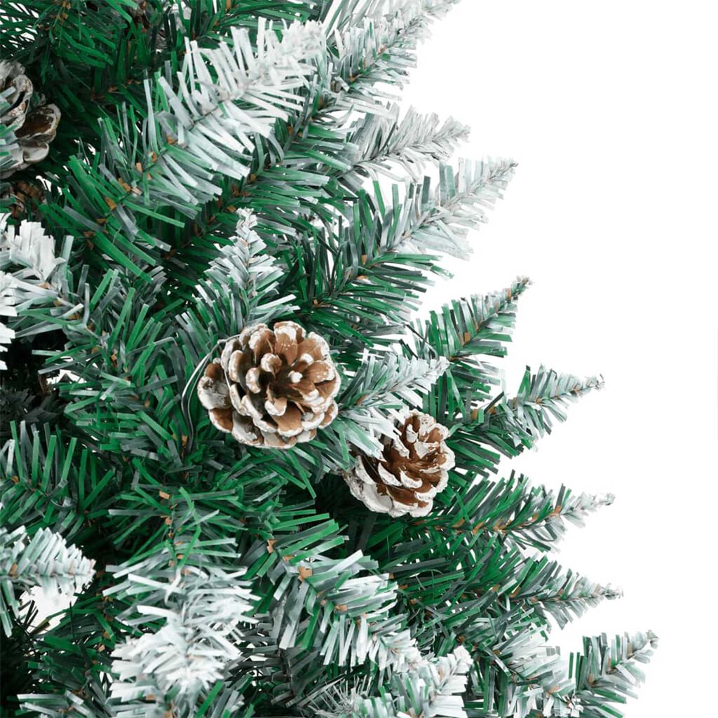 vidaXL Slim Christmas Tree LEDs & Σετ Μπάλες Πράσινο 210 εκ PVC