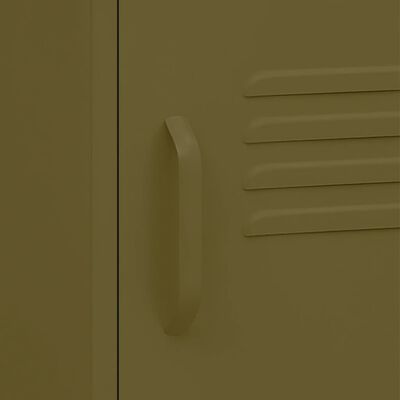 vidaXL Κομοδίνο Πράσινο Λαδί 35 x 35 x 51 εκ. από Ατσάλι
