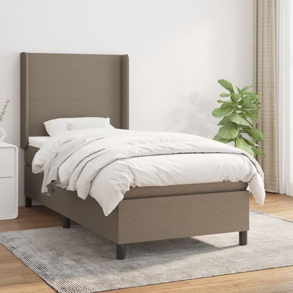 vidaXL &Kappa;&rho;&epsilon;&beta;ά&tau;&iota; Boxspring &mu;&epsilon; &Sigma;&tau;&rho;ώ&mu;&alpha; Taupe 80x200 &epsilon;&kappa;. &Upsilon;&phi;&alpha;&sigma;&mu;ά&tau;&iota;&nu;&omicron;