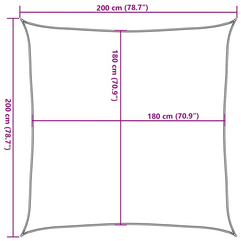 vidaXL Πανί Σκίασης Κόκκινο 2 x 2 μ. από HDPE 160 γρ./μ²