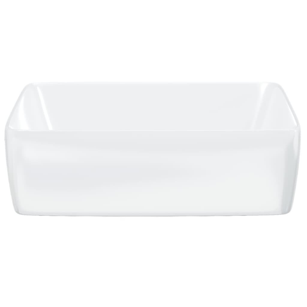 vidaXL Νιπτήρας Ορθογώνιος Λευκός 48 x 37 x 13 εκ. Κεραμικός