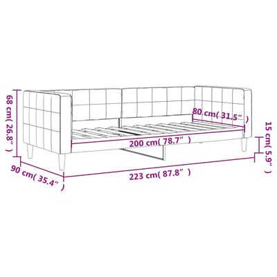 vidaXL Καναπές Κρεβάτι Σκούρο Πράσινο 80 x 200 εκ. Βελούδινος