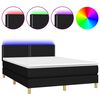 vidaXL &Kappa;&rho;&epsilon;&beta;ά&tau;&iota; Boxspring &mu;&epsilon; &Sigma;&tau;&rho;ώ&mu;&alpha; & LED &Mu;&alpha;ύ&rho;&omicron; 140x190 &epsilon;&kappa;. &Upsilon;&phi;&alpha;&sigma;&mu;ά&tau;&iota;&nu;&omicron;