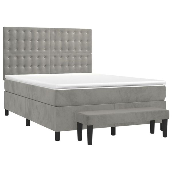 vidaXL &Kappa;&rho;&epsilon;&beta;ά&tau;&iota; Boxspring &mu;&epsilon; &Sigma;&tau;&rho;ώ&mu;&alpha; &Alpha;&nu;&omicron;&iota;&chi;&tau;ό &Gamma;&kappa;&rho;&iota; 140x190 &epsilon;&kappa;. &Beta;&epsilon;&lambda;&omicron;ύ&delta;&iota;&nu;&omicron;