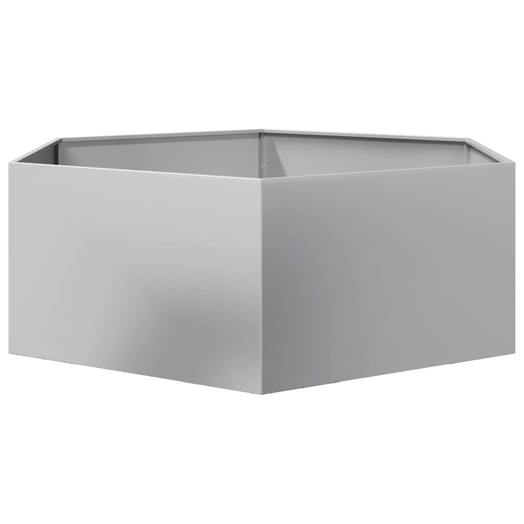 vidaXL Ζαρντινιέρα Κήπου Εξάγωνη 138x120x45 εκ. Γαλβανισμένο Χάλυβα