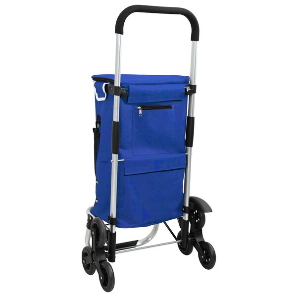 vidaXL Καρότσι Αγορών Μπλε 47 x 39 x 100.5 εκ. Ύφασμα Oxford