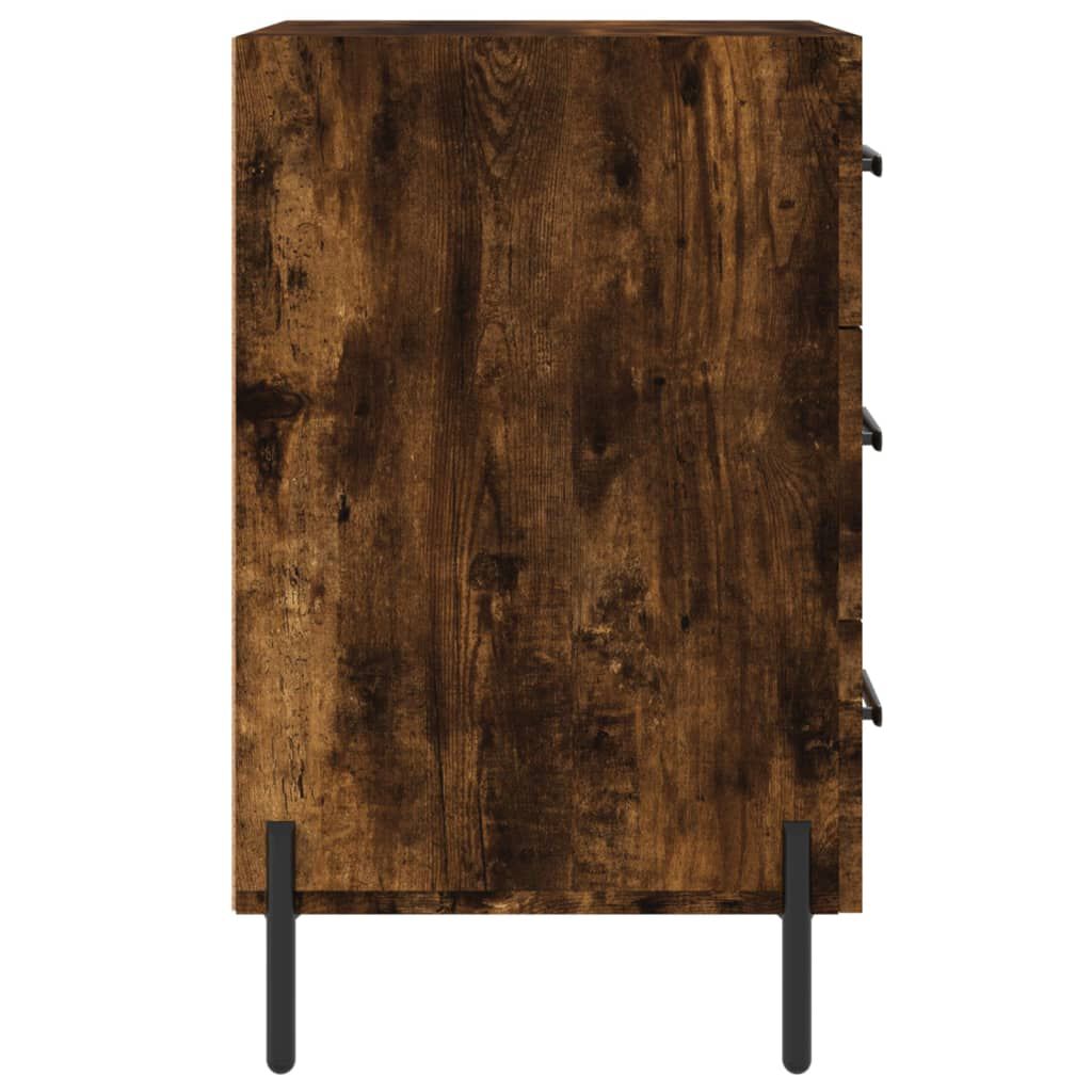 vidaXL Κομοδίνο Καπνιστή Δρυς 40 x 40 x 66 εκ. από Επεξεργασμένο Ξύλο