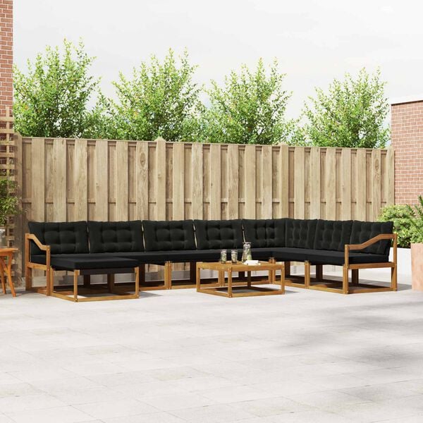 vidaXL &Sigma;&epsilon;&iota;&rho;ά &Kappa;&alpha;&nu;&alpha;&pi;έ &Epsilon;&xi;&omega;&tau;&epsilon;&rho;&iota;&kappa;&omicron;ύ &mu;&epsilon; &mu;&alpha;&xi;&iota;&lambda;ά&rho;&iota; 9 pcs &Phi;&upsilon;&sigma;&iota;&kappa;ό &kappa;&alpha;&iota; &Mu;&alpha;ύ&rho;&omicron;