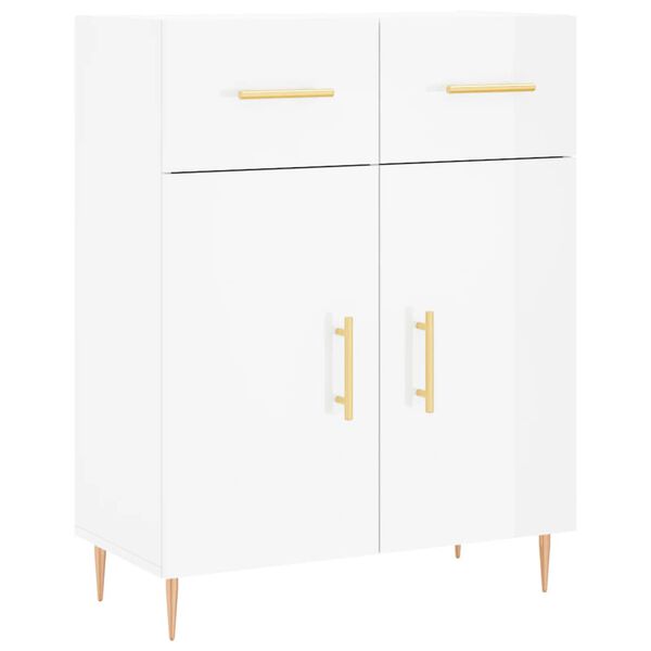vidaXL Ντουλάπι Γυαλιστερό Λευκό 69,5x34x90 εκ. Επεξεργασμένο Ξύλο