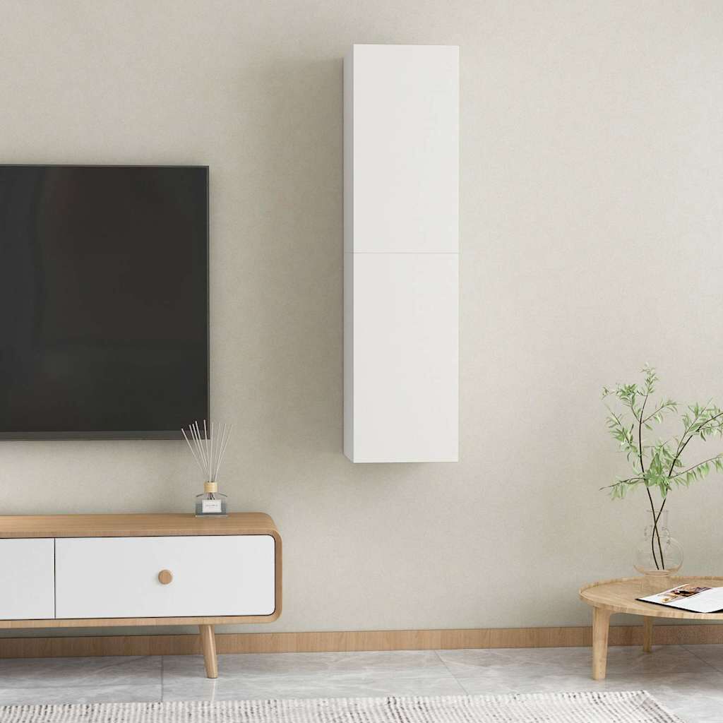 vidaXL Έπιπλα Τηλεόρασης 2 τεμ. Λευκά 30,5x30x60 εκ. από Επεξ. Ξύλο