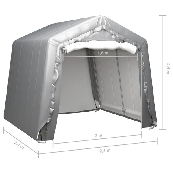 vidaXL Τέντα Αποθήκευσης Γκρι 240 x 240 εκ. από Ατσάλι