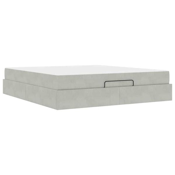 vidaXL Σκελετός Κρεβατιού Ανοιχτό γκρι 180 x 200 cm Βελούδο
