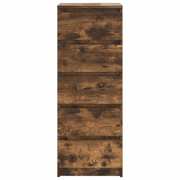vidaXL Συρταριέρα με Συρτάρια Καπνιστή Δρυς 37,5x35x99 εκ. Επεξ. Ξύλο