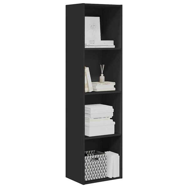vidaXL Βιβλιοθήκη Μαύρο 40x30x152 εκ. από Επεξεργασμένο Ξύλο