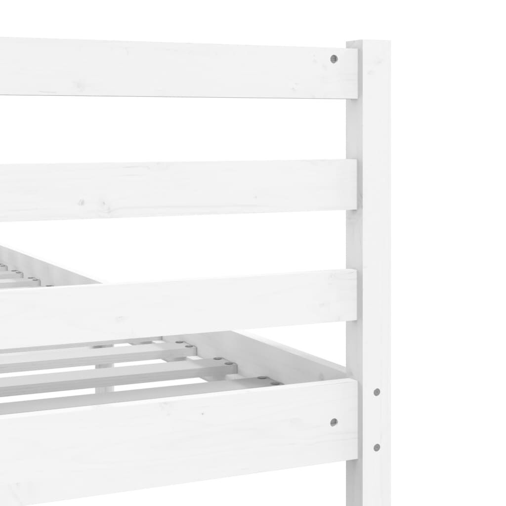 vidaXL Πλαίσιο Κρεβατιού Λευκό 75x190 εκ. Μασίφ Ξύλο Small Single