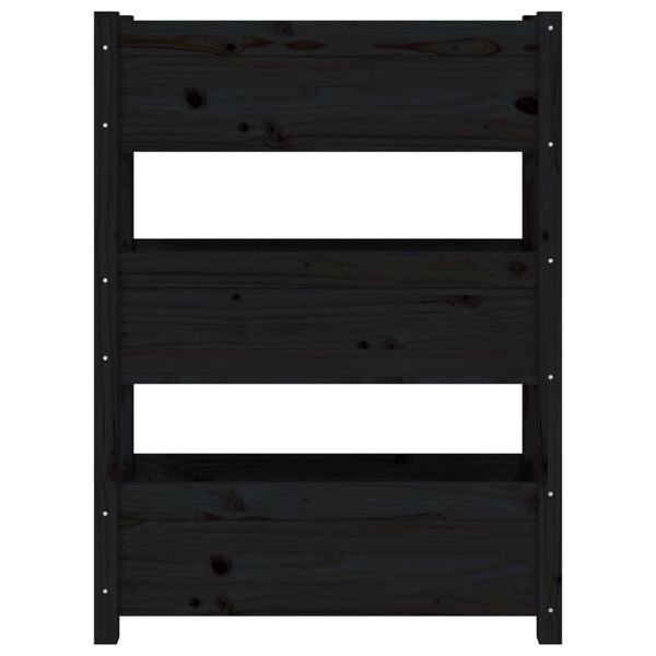 vidaXL Ζαρντινιέρα Μαύρη 77x25x104,5 εκ. από Μασίφ Ξύλο Πεύκου