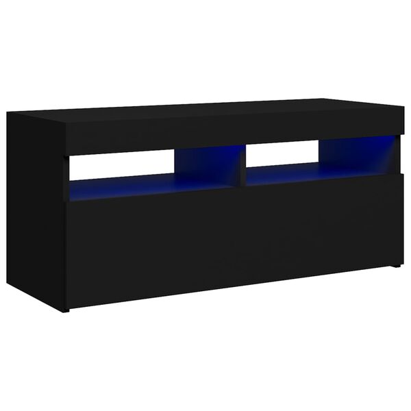 vidaXL Έπιπλο Τηλεόρασης με LED Μαύρο 90 x 35 x 40 εκ.