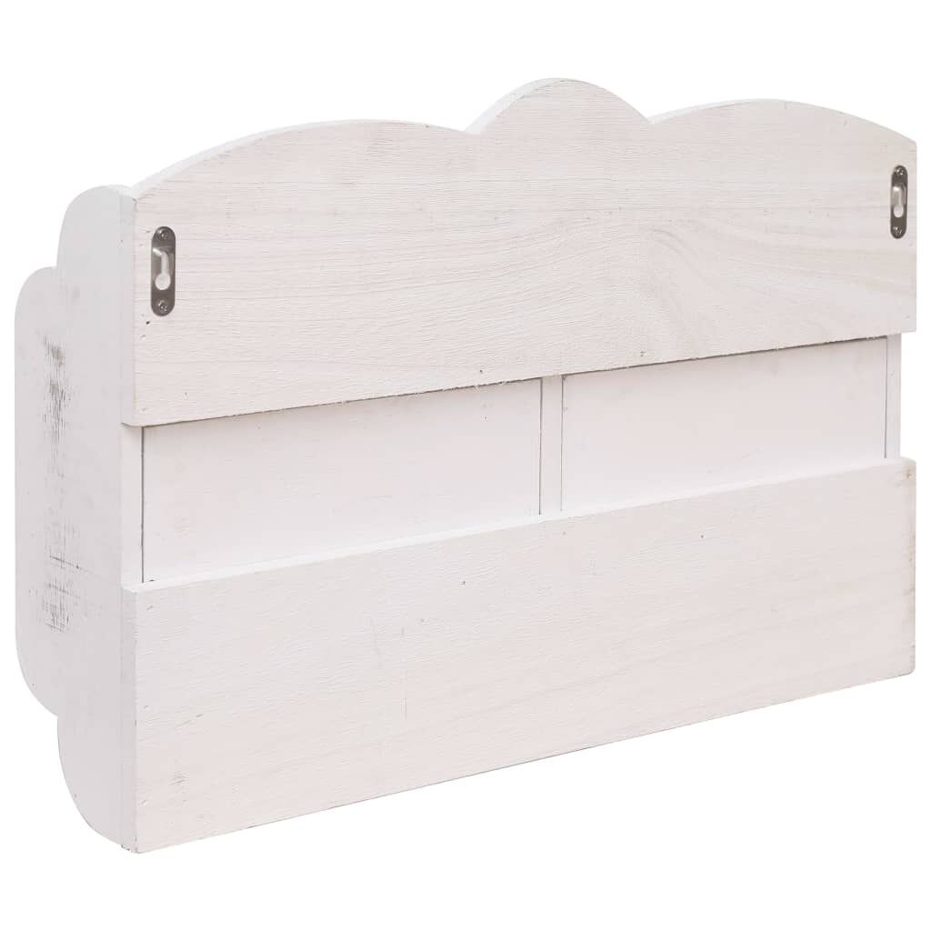 vidaXL Κρεμάστρα Τοίχου Λευκή 50 x 10 x 34 εκ. Ξύλινη
