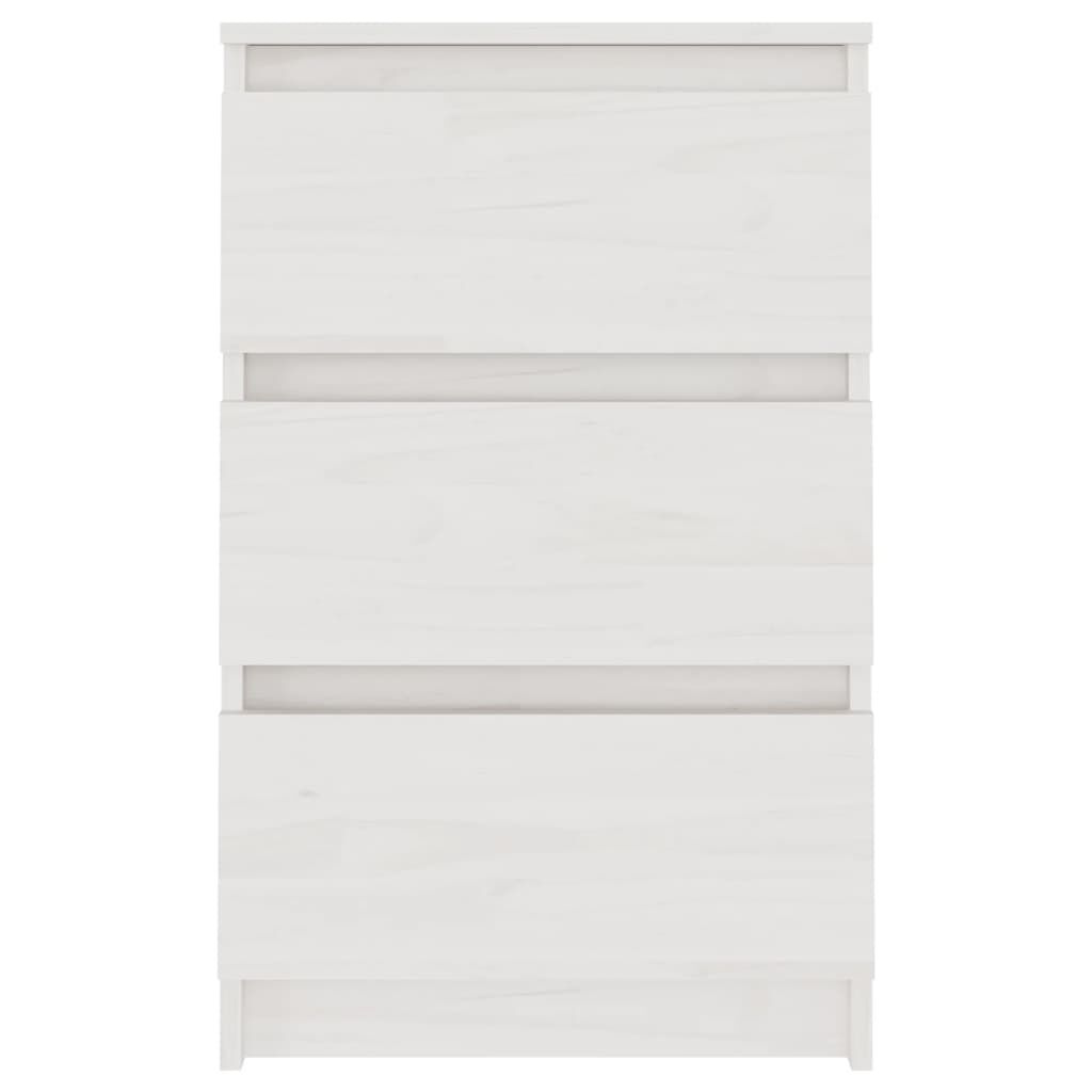 vidaXL Κομοδίνα 2 τεμ. Λευκά 40 x 29,5 x 64 εκ. από Μασίφ Ξύλο Πεύκου