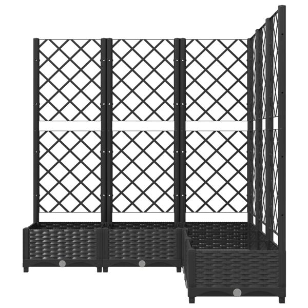 vidaXL Ζαρντινιέρα Κήπου με Καφασωτό Μαύρο 120x120x121,5 εκ. από PP
