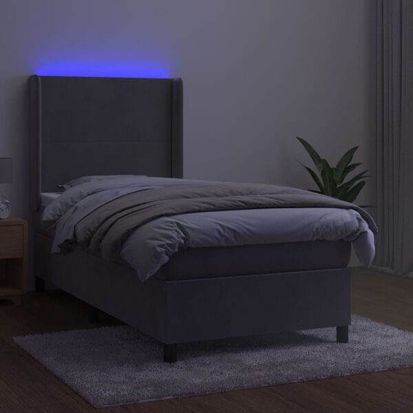 vidaXL &Kappa;&rho;&epsilon;&beta;ά&tau;&iota; Boxspring &mu;&epsilon; &Sigma;&tau;&rho;ώ&mu;&alpha; & LED &Alpha;&nu;.&Gamma;&kappa;&rho;&iota; 100x200 &epsilon;&kappa;. &Beta;&epsilon;&lambda;&omicron;ύ&delta;&iota;&nu;&omicron;