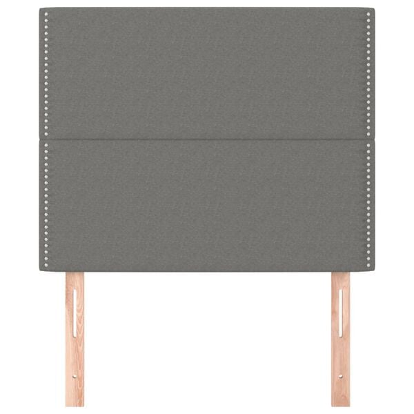 vidaXL Κεφαλάρι Κρεβατιού Σκούρο Γκρι 80x5x118/128 εκ. Ύφασμα