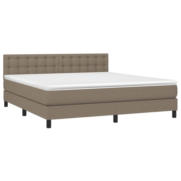 vidaXL &Kappa;&rho;&epsilon;&beta;ά&tau;&iota; Boxspring &mu;&epsilon; &Sigma;&tau;&rho;ώ&mu;&alpha; Taupe 160x200 &epsilon;&kappa;. &Upsilon;&phi;&alpha;&sigma;&mu;ά&tau;&iota;&nu;&omicron;