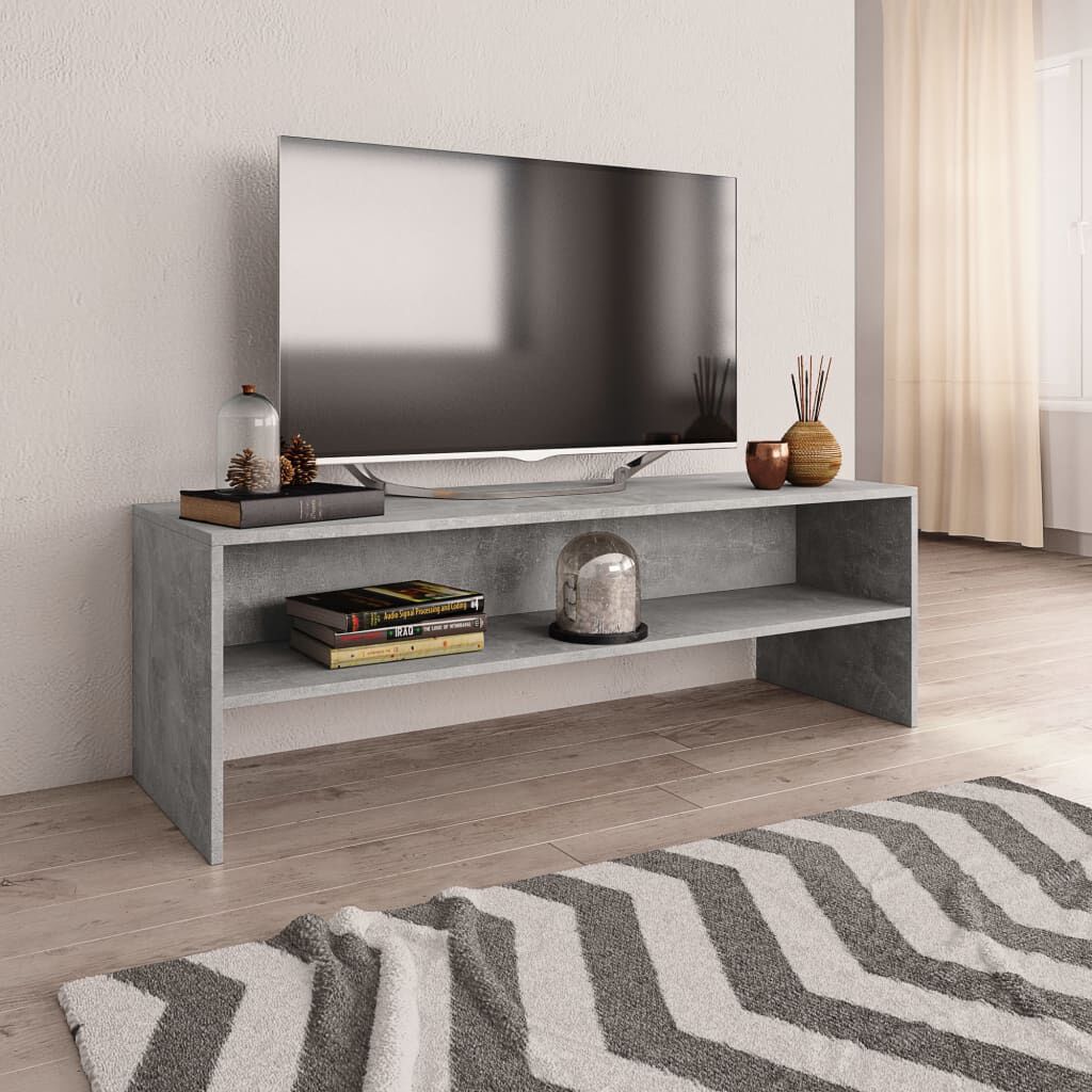 vidaXL Έπιπλο Τηλεόρασης Γκρι Σκυροδέματος 120x40x40 εκ. Επεξ. Ξύλο