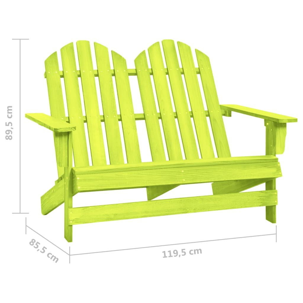 vidaXL Καρέκλα Κήπου Adirondack Διθέσια Πράσινη από Μασίφ Ξύλο Ελάτης
