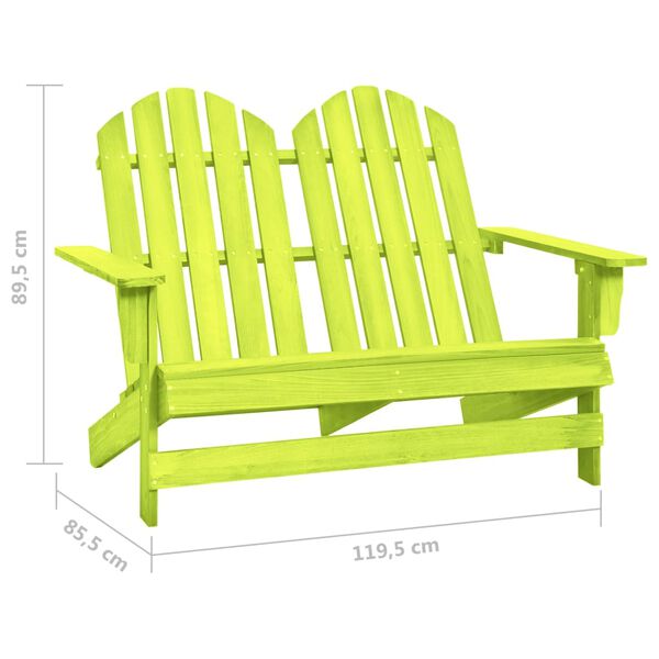 vidaXL Καρέκλα Κήπου Adirondack Διθέσια Πράσινη από Μασίφ Ξύλο Ελάτης