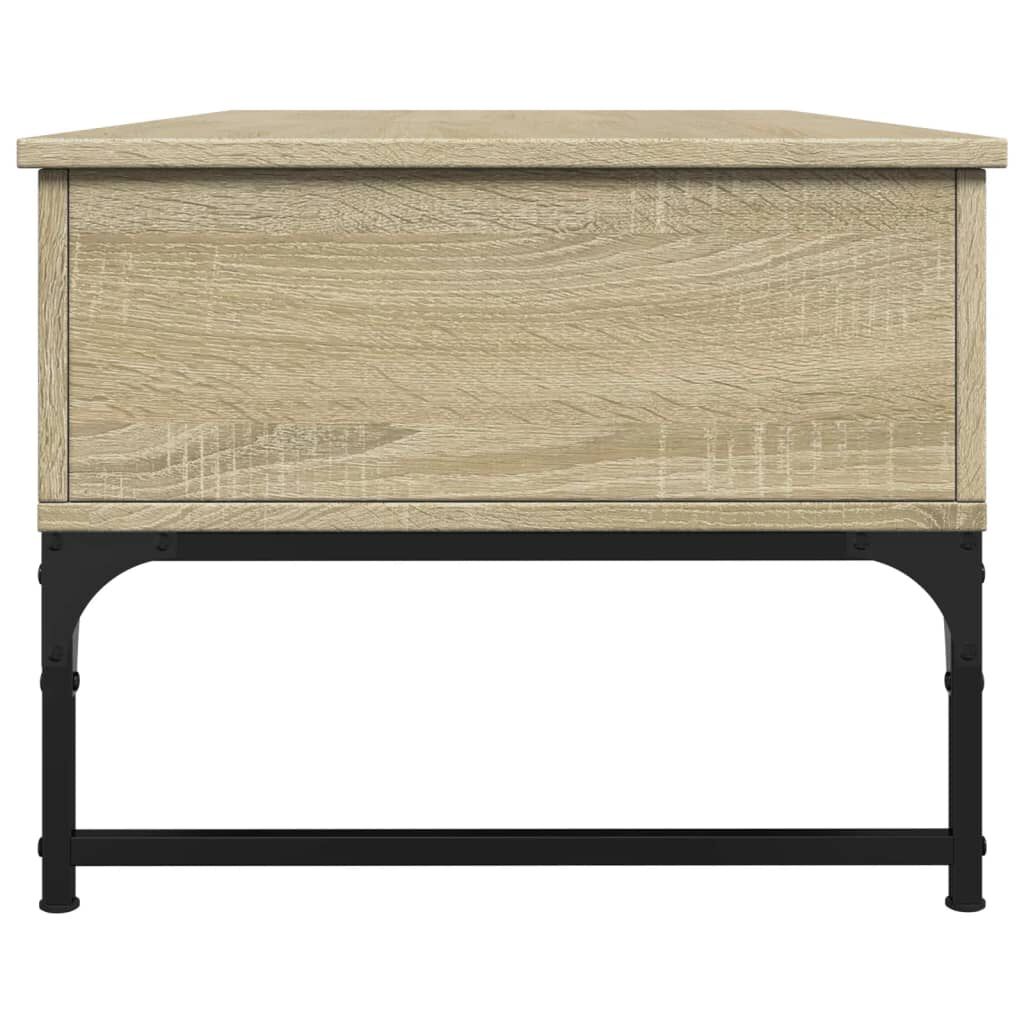 vidaXL Τραπεζάκι Σαλονιού Sonoma Δρυς 100x50x40 εκ. Επ. Ξύλο & Μέταλλο