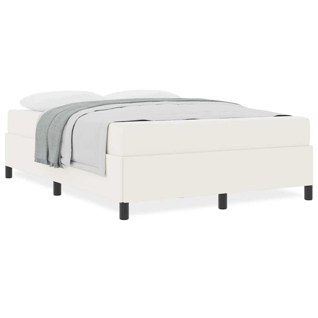 vidaXL Σκελετός Κρεβατιού Άλλο Κρεμ 140 x 200 cm Βελούδο