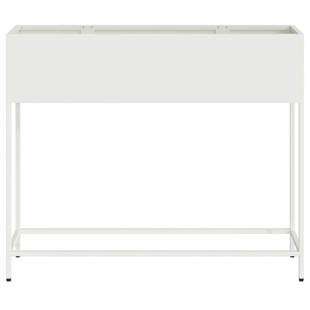 vidaXL Υψωμένη Γλάστρα Κήπου Λευκό 100 x 26 x 82 εκ Ατσάλι